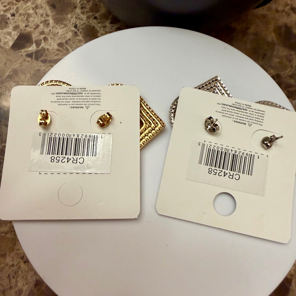 (You pick) Nicole Heart Dainty Beaded Edge Earrings - Gold and Silver Stainless - Picture 5 of 7